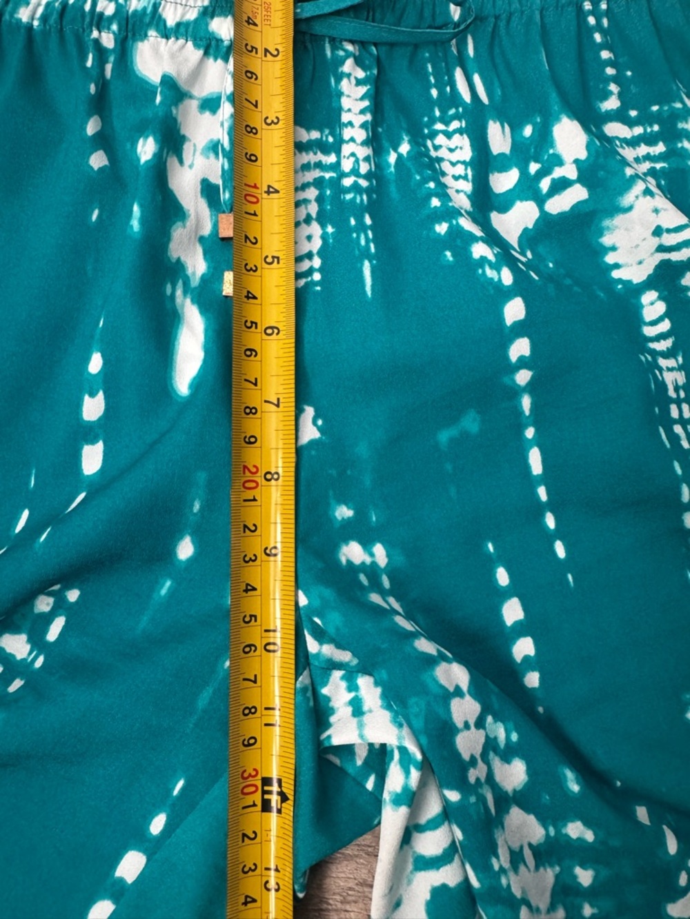 Calvin Klein Teal and White Tye Dye Palazzo Pants - Picture 5 of 8